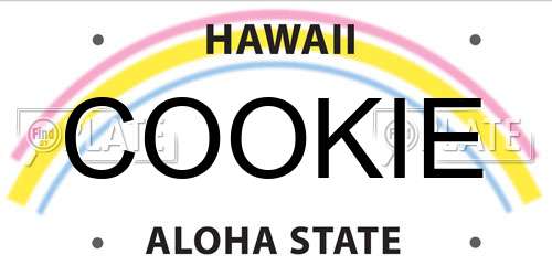 COOKIE Hawaii License Plate