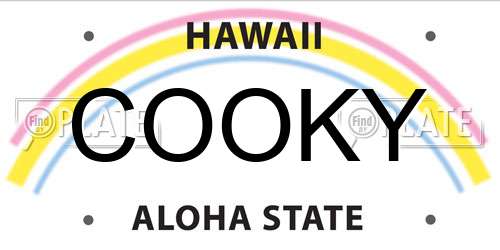 COOKY Hawaii License Plate