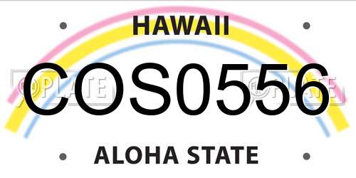 COS0556 Hawaii License Plate