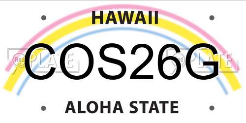 COS26G Hawaii License Plate