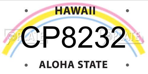 CP8232 Hawaii License Plate