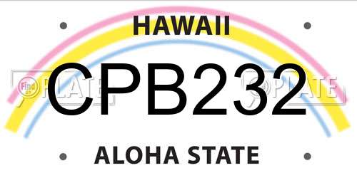CPB232 Hawaii License Plate