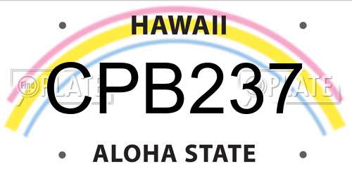 CPB237 Hawaii License Plate