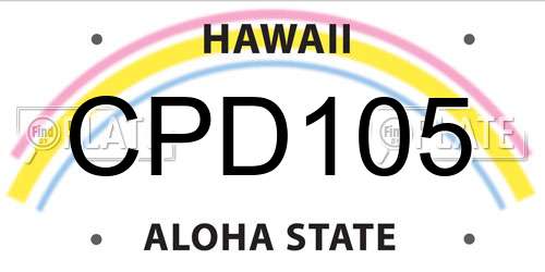 CPD105 Hawaii License Plate