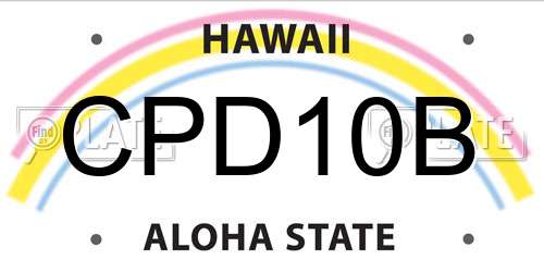 CPD10B Hawaii License Plate