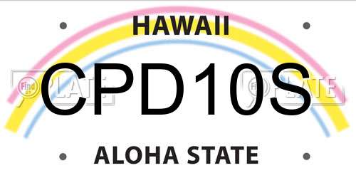 CPD10S Hawaii License Plate