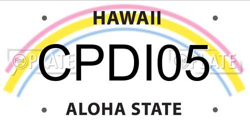 CPDI05 Hawaii License Plate
