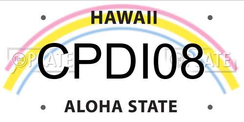 CPDI08 Hawaii License Plate