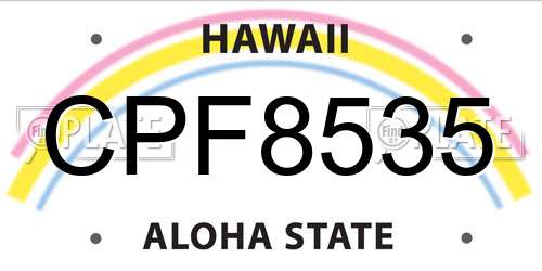 CPF8535 Hawaii License Plate