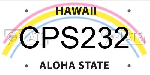 CPS232 Hawaii License Plate