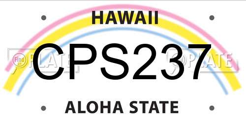CPS237 Hawaii License Plate