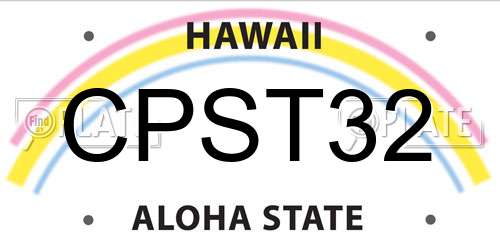 CPST32 Hawaii License Plate