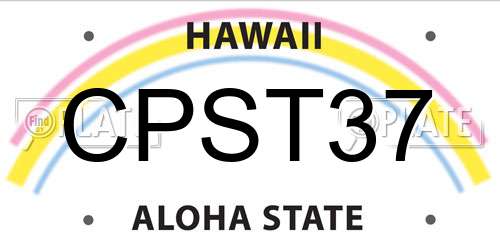 CPST37 Hawaii License Plate