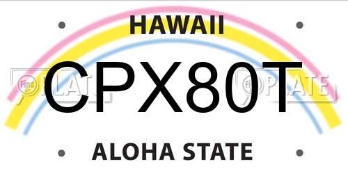 CPX80T Hawaii License Plate