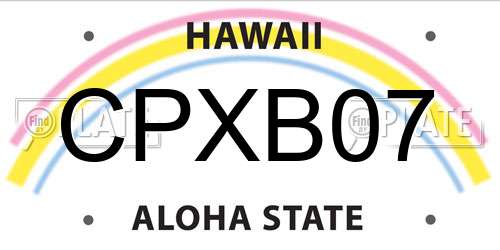 CPXB07 Hawaii License Plate