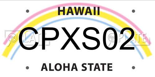 CPXS02 Hawaii License Plate