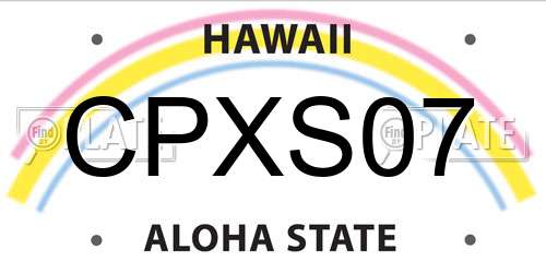CPXS07 Hawaii License Plate