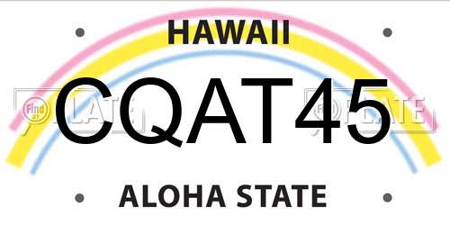 CQAT45 Hawaii License Plate