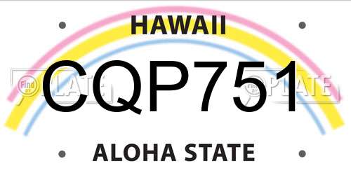 CQP751 Hawaii License Plate