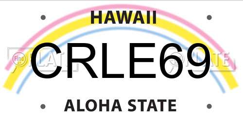 CRLE69 Hawaii License Plate