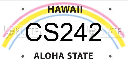 CS242 Hawaii License Plate