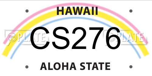 CS276 Hawaii License Plate