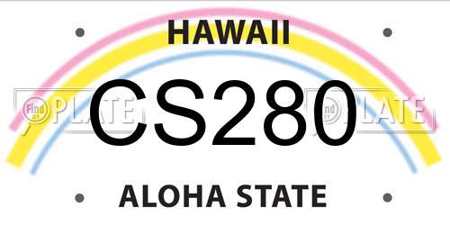 CS280 Hawaii License Plate