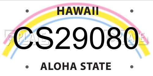 CS29080 Hawaii License Plate