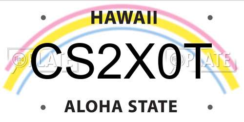 CS2X0T Hawaii License Plate