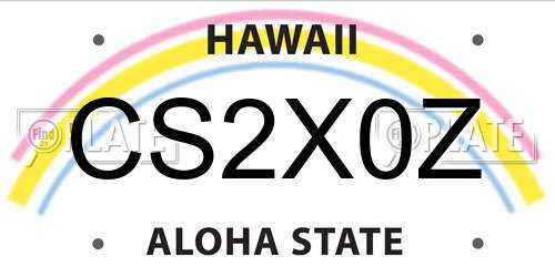 CS2X0Z Hawaii License Plate