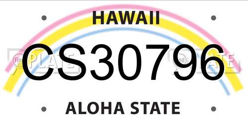 CS30796 Hawaii License Plate