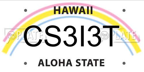CS3I3T Hawaii License Plate