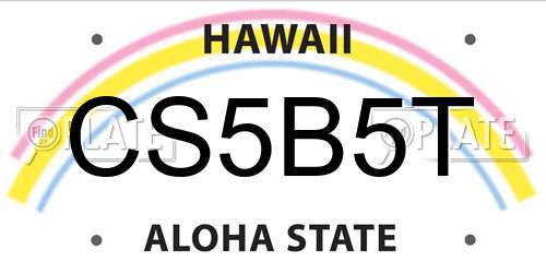 CS5B5T Hawaii License Plate