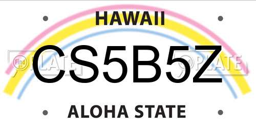 CS5B5Z Hawaii License Plate