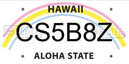 CS5B8Z Hawaii License Plate