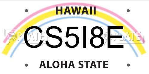 CS5I8E Hawaii License Plate