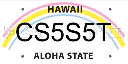 CS5S5T Hawaii License Plate