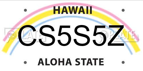 CS5S5Z Hawaii License Plate