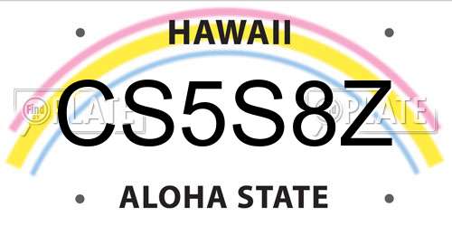 CS5S8Z Hawaii License Plate
