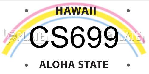 CS699 Hawaii License Plate