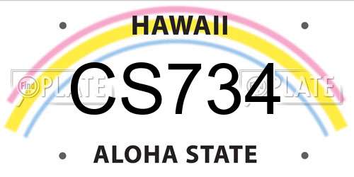CS734 Hawaii License Plate