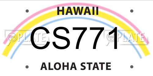CS771 Hawaii License Plate