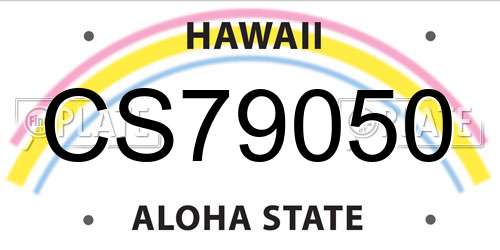 CS79050 Hawaii License Plate