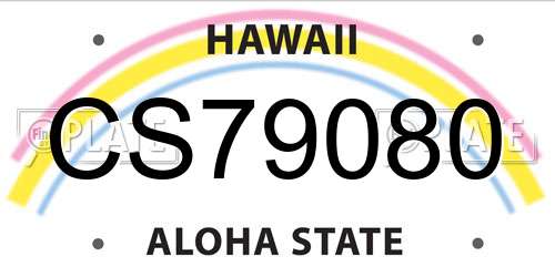 CS79080 Hawaii License Plate