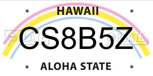 CS8B5Z Hawaii License Plate