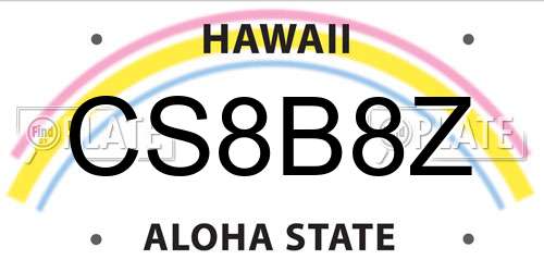 CS8B8Z Hawaii License Plate