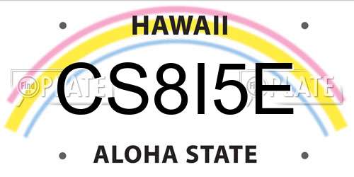 CS8I5E Hawaii License Plate