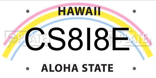 CS8I8E Hawaii License Plate