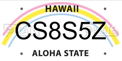 CS8S5Z Hawaii License Plate