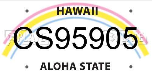 CS95905 Hawaii License Plate